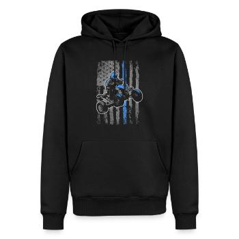 Amerikanische Flagge Vierrad Quad Männer ATV Fahren - Männer Premium Bio Hoodie - Schwarz - Vorne - Nico (187cm)