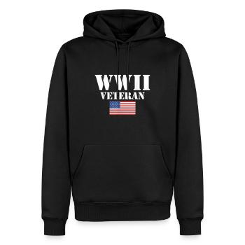 Amerikanischer Patriot WWII Veteran Militär 2. Weltkrieg - Männer Premium Bio Hoodie - Schwarz - Vorne - Nico (187cm)
