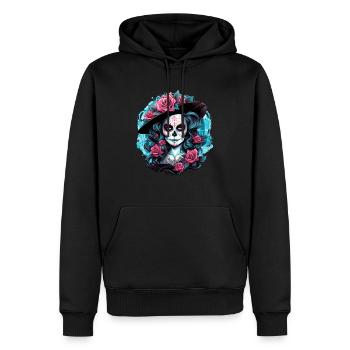 La Catrina - Männer Premium Bio Hoodie - Schwarz - Vorne - Nico (187cm)