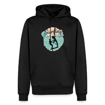 Surfing on Wings Hydrofoil Wingfoil Wingfoiling - Men’s Premium Organic Hoodie - black - Front - Nico (187cm)