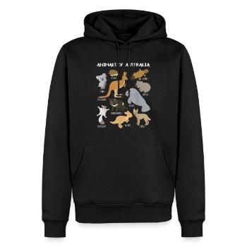 Animaux d’Australie Éducation animale australienne - Sweat à capuche Premium bio Homme - noir - Devant - Nico (187cm)