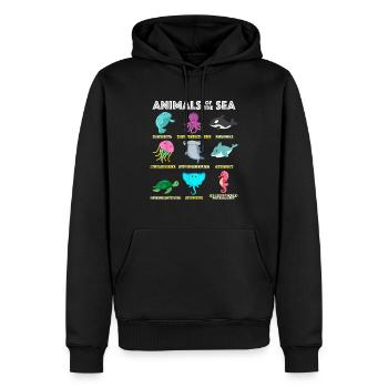Animals Of The World Sea Creatures Funny Ocean - Men’s Premium Organic Hoodie - black - Front - Nico (187cm)