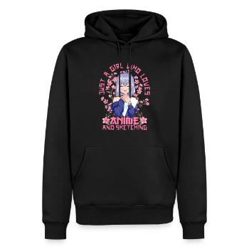 Anime et Sketching Girl - Kitschy Sakura Cherry - Sweat à capuche Premium bio Homme - noir - Devant - Nico (187cm)