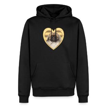 Pekingese - Hundeliebhaber - Hunde Herz - Männer Premium Bio Hoodie - Schwarz - Vorne - Nico (187cm)