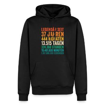 37 Jahre Siebenunddreißigster Geburtstag - Männer Premium Bio Hoodie - Schwarz - Vorne - Nico (187cm)