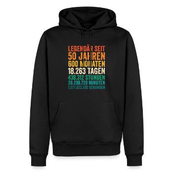 50 Jahre Fünfundvierzigster Geburtstag - Männer Premium Bio Hoodie - Schwarz - Vorne - Nico (187cm)