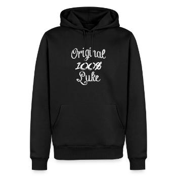 100% Hatch d’origine - Sweat à capuche Premium bio Homme - noir - Devant - Nico (187cm)