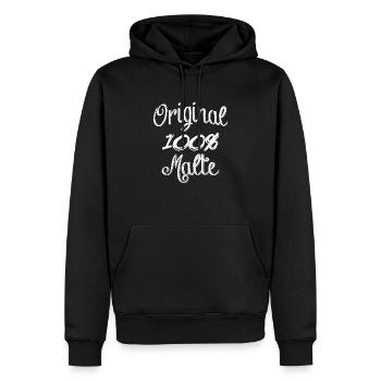 100% Original Malte - Männer Premium Bio Hoodie - Schwarz - Vorne - Nico (187cm)