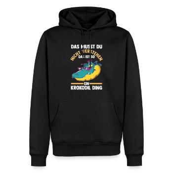 Krokodile - Männer Premium Bio Hoodie - Schwarz - Vorne - Nico (187cm)