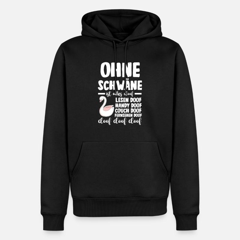 Schwan - Männer Premium Bio Hoodie - Schwarz