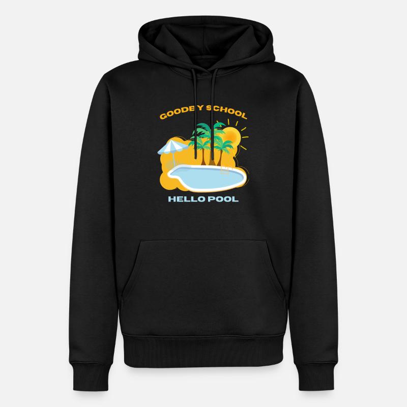 Goodby School Hello Pool - Sweat à capuche Premium bio Homme - noir