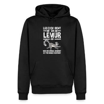 Lemur - Männer Premium Bio Hoodie - Schwarz - Vorne - Nico (187cm)