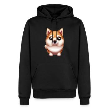 L'art du Shiba Inu - Sweat à capuche Premium bio Homme - noir - Devant - Nico (187cm)
