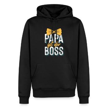 Papa chef - Männer Premium Bio Hoodie - Schwarz - Vorne - Nico (187cm)