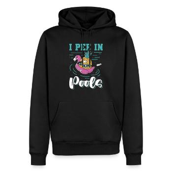 Ich Pinkle In Pools Schwimmwitz, Die In - Männer Premium Bio Hoodie - Schwarz - Vorne - Nico (187cm)