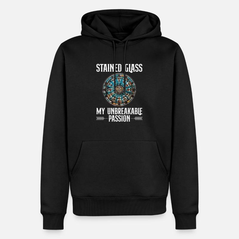 Vitrail - Ma passion incassable - - Sweat à capuche Premium bio Homme - noir