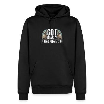 Haben Sie Glas? Let's Get Stained - Glasmalerei - Männer Premium Bio Hoodie - Schwarz - Vorne - Nico (187cm)