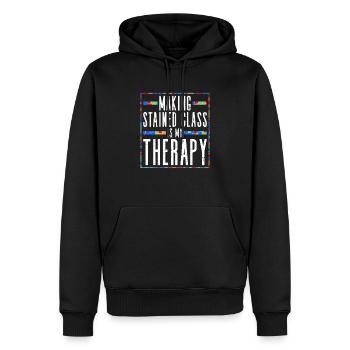 Die Herstellung von Glasmalerei ist meine Therapie - Männer Premium Bio Hoodie - Schwarz - Vorne - Nico (187cm)