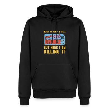Lustiges Scheidung Glücklich Geschieden und - Männer Premium Bio Hoodie - Schwarz - Vorne - Nico (187cm)