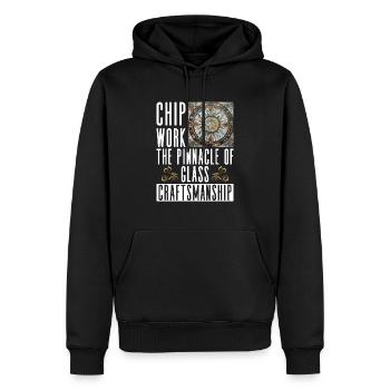Chip Work - Die Spitze des Glashandwerks - Chip - Männer Premium Bio Hoodie - Schwarz - Vorne - Nico (187cm)