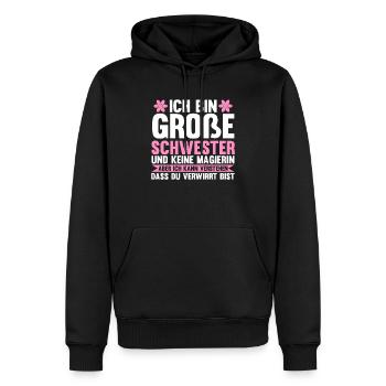 Familienmotiv Schwester - Männer Premium Bio Hoodie - Schwarz - Vorne - Nico (187cm)