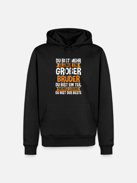 Familienmotiv Bruder - Männer Premium Bio Hoodie - Schwarz