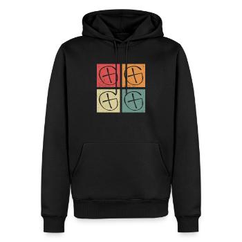 X-Symbol - Geocaching Geocacher - Sweat à capuche Premium bio Homme - noir - Devant - Nico (187cm)