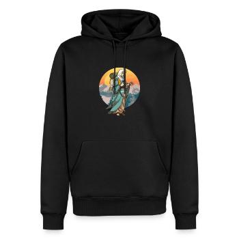 Sainte Marie en tant que géocacheuse - Geocaching Geocacher - Sweat à capuche Premium bio Homme - noir - Devant - Nico (187cm)