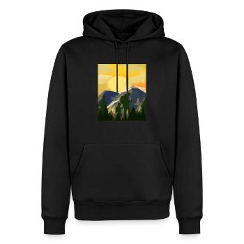 Montagnes de géocachette Father Son - Geocaching Geocacher - Sweat à capuche Premium bio Homme - noir - Devant - Nico (187cm)