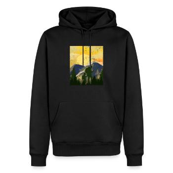 Montagnes de géocachette Father Son - Geocaching Geocacher - Sweat à capuche Premium bio Homme - noir - Devant - Nico (187cm)