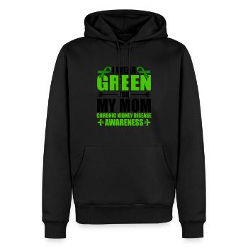 Je porte du vert pour les maladies chroniques de ma mère - Sweat à capuche Premium bio Homme - noir - Devant - Nico (187cm)