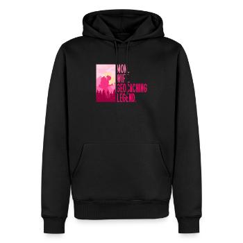 Mère. Femme. Légende du géocaching. - Géocaching - Sweat à capuche Premium bio Homme - noir - Devant - Nico (187cm)