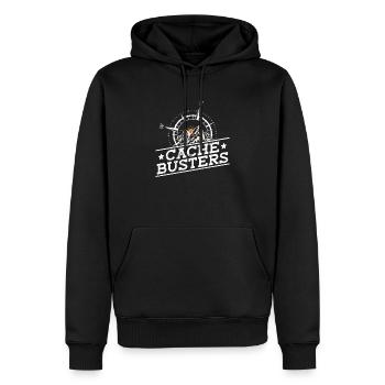 Cache Busters - Geocaching Geocacher - Men’s Premium Organic Hoodie - black - Front - Nico (187cm)