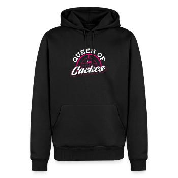 Queen of Caches - Geocaching Geocacher - Men’s Premium Organic Hoodie - black - Front - Nico (187cm)