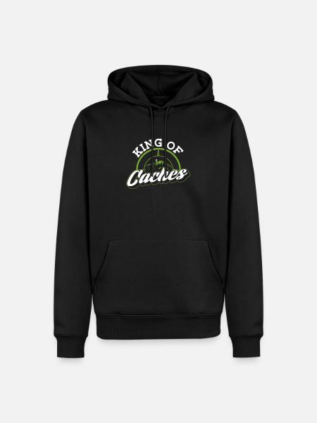 King of Caches - Geocaching Geocacher - Men’s Premium Organic Hoodie - black