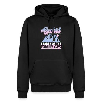 Geokid - Porteur de la famille GPS - Geocaching - Sweat à capuche Premium bio Homme - noir - Devant - Nico (187cm)