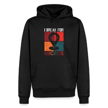I Break For Micros - Geocaching Geocacher - Men’s Premium Organic Hoodie - black - Front - Nico (187cm)