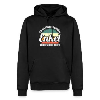 Enkel - Männer Premium Bio Hoodie - Schwarz - Vorne - Nico (187cm)