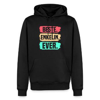 Enkelin - Männer Premium Bio Hoodie - Schwarz - Vorne - Nico (187cm)