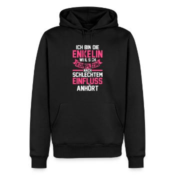 Enkelin - Männer Premium Bio Hoodie - Schwarz - Vorne - Nico (187cm)