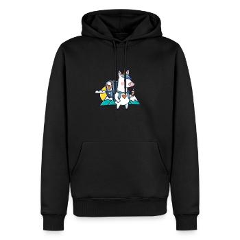 Licorne en tant que géocacheur - Geocaching Geocacher - Sweat à capuche Premium bio Homme - noir - Devant - Nico (187cm)