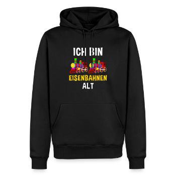 Dampfzug Lokomotive 2 Geburtstag Eisenbahn - Männer Premium Bio Hoodie - Schwarz - Vorne - Nico (187cm)