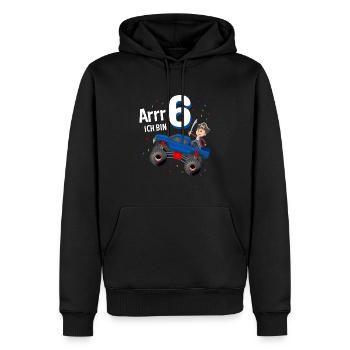 Monstertruck Pirat Seeräuber 6. Geburtstag - Männer Premium Bio Hoodie - Schwarz - Vorne - Nico (187cm)