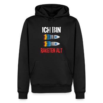 Sonnensystem 2. Geburtstag Universum Rakete - Männer Premium Bio Hoodie - Schwarz - Vorne - Nico (187cm)