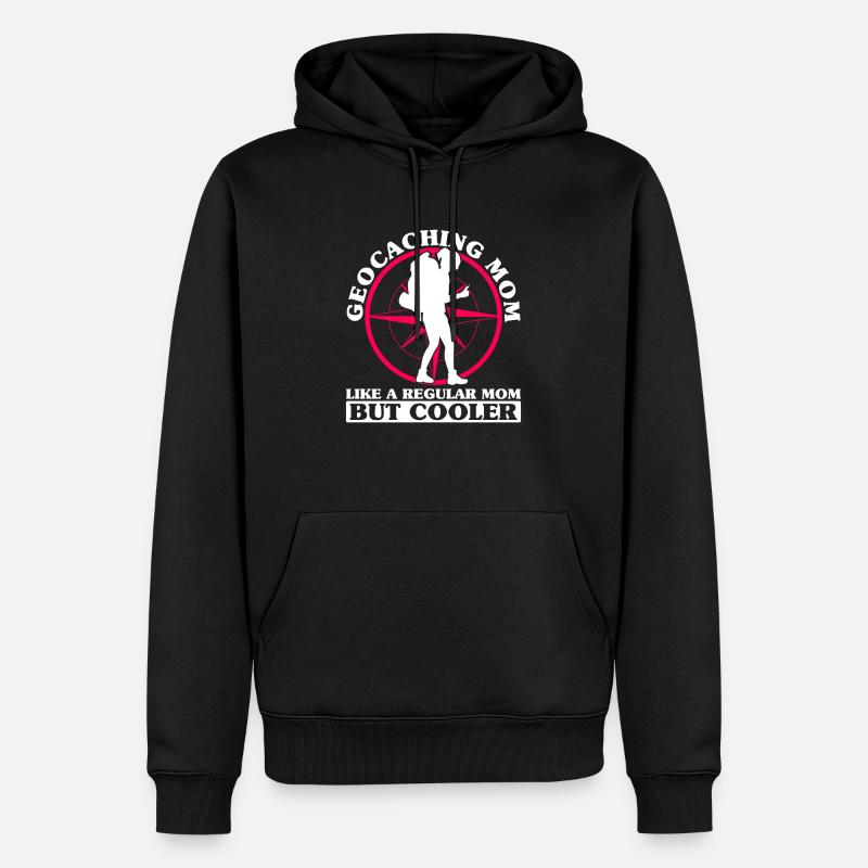 Geocaching Maman - Geocaching Geocacher - Sweat à capuche Premium bio Homme - noir
