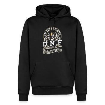 Geocaching Geocacher Spruch - Männer Premium Bio Hoodie - Schwarz - Vorne - Nico (187cm)