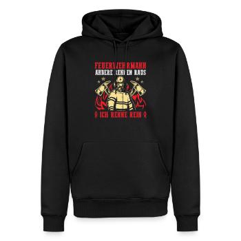 Feuerwehrmann Feuerwehr - Männer Premium Bio Hoodie - Schwarz - Vorne - Nico (187cm)