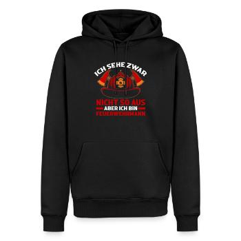 Feuerwehrmann Feuerwehr - Männer Premium Bio Hoodie - Schwarz - Vorne - Nico (187cm)