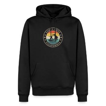 Retro Santa Cruz California Surfing T-Shirt Santa Cruz - Männer Premium Bio Hoodie - Schwarz - Vorne - Nico (187cm)