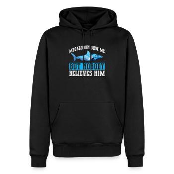 Megalodon Shark Cadeau amusant - Sweat à capuche Premium bio Homme - noir - Devant - Nico (187cm)